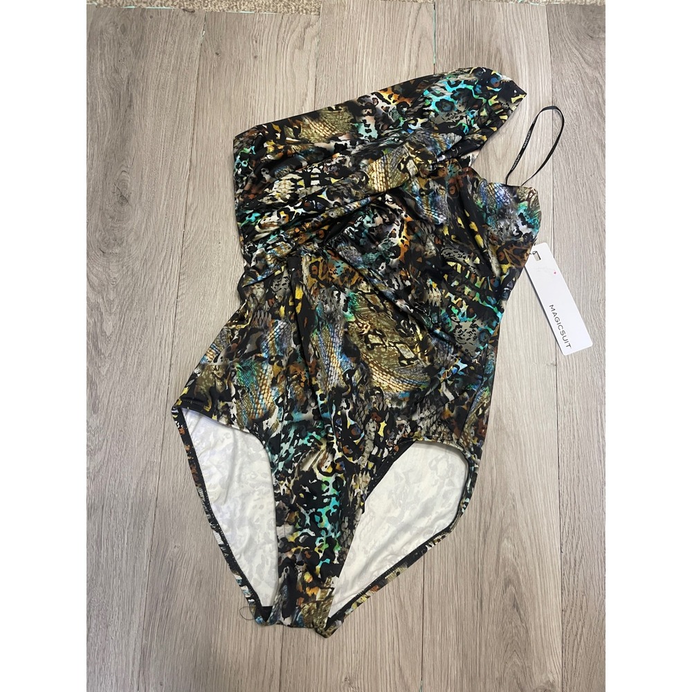 MagicSuit Goddess One Piece Swimsuit Posh Mosh Animal Print One Shoulder - Picture 2 of 14